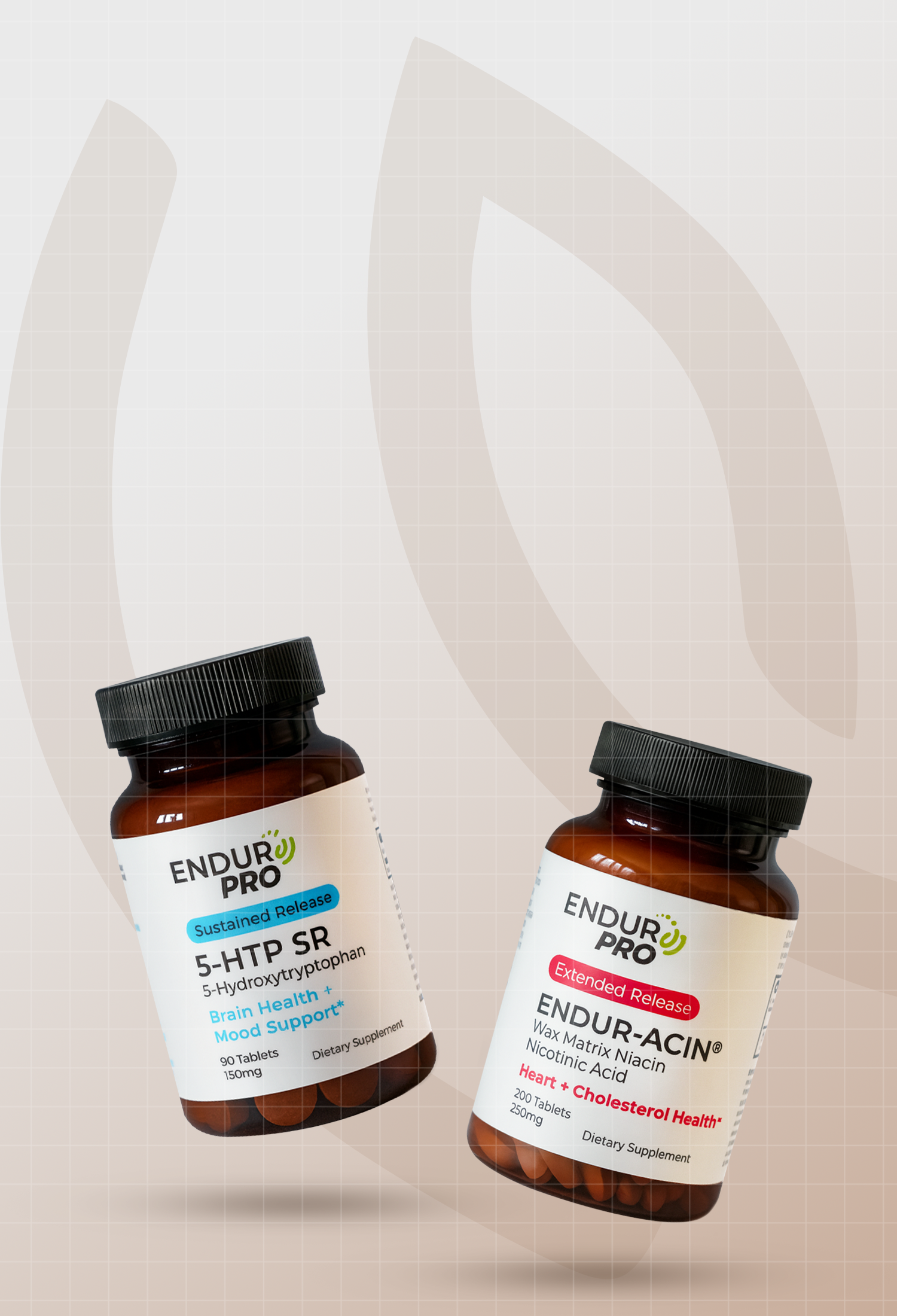 Two bottles of EndurPro supplements on a light background